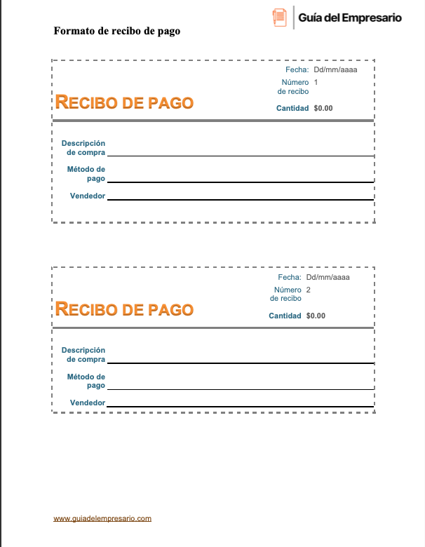 Formato Recibo De Pago Plantillas Excel Word Pdf