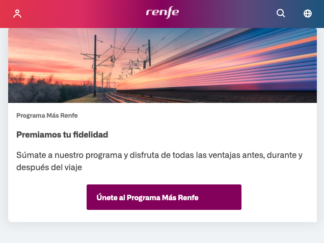 Ejemplo de programa de fidelización RENFE