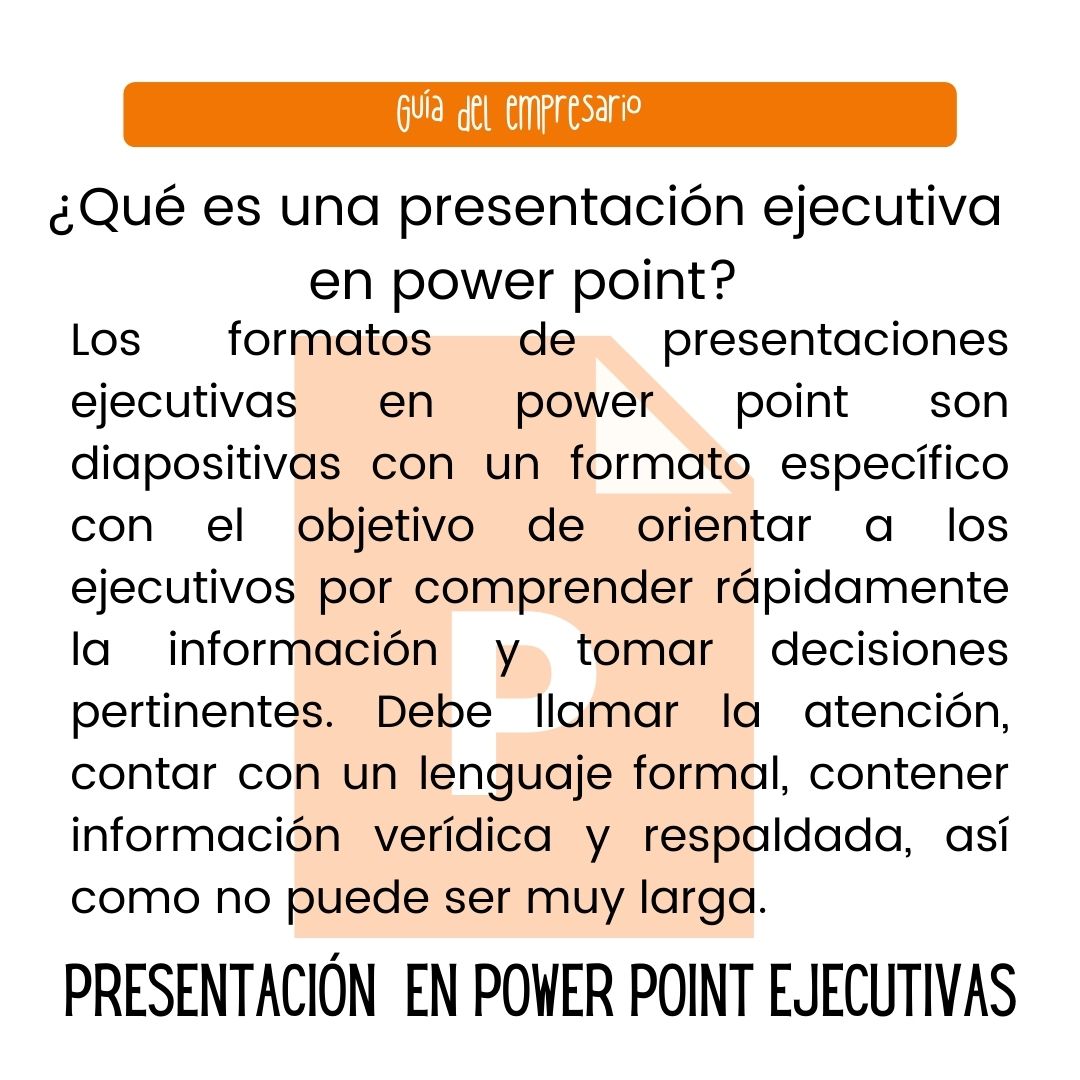 ¿Qué es una presentación ejecutiva en power point?